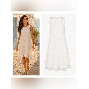 Womens Lace Mini Dress XS Coastal Euro Summer Coquette Fairy Clean Girl Feminine
